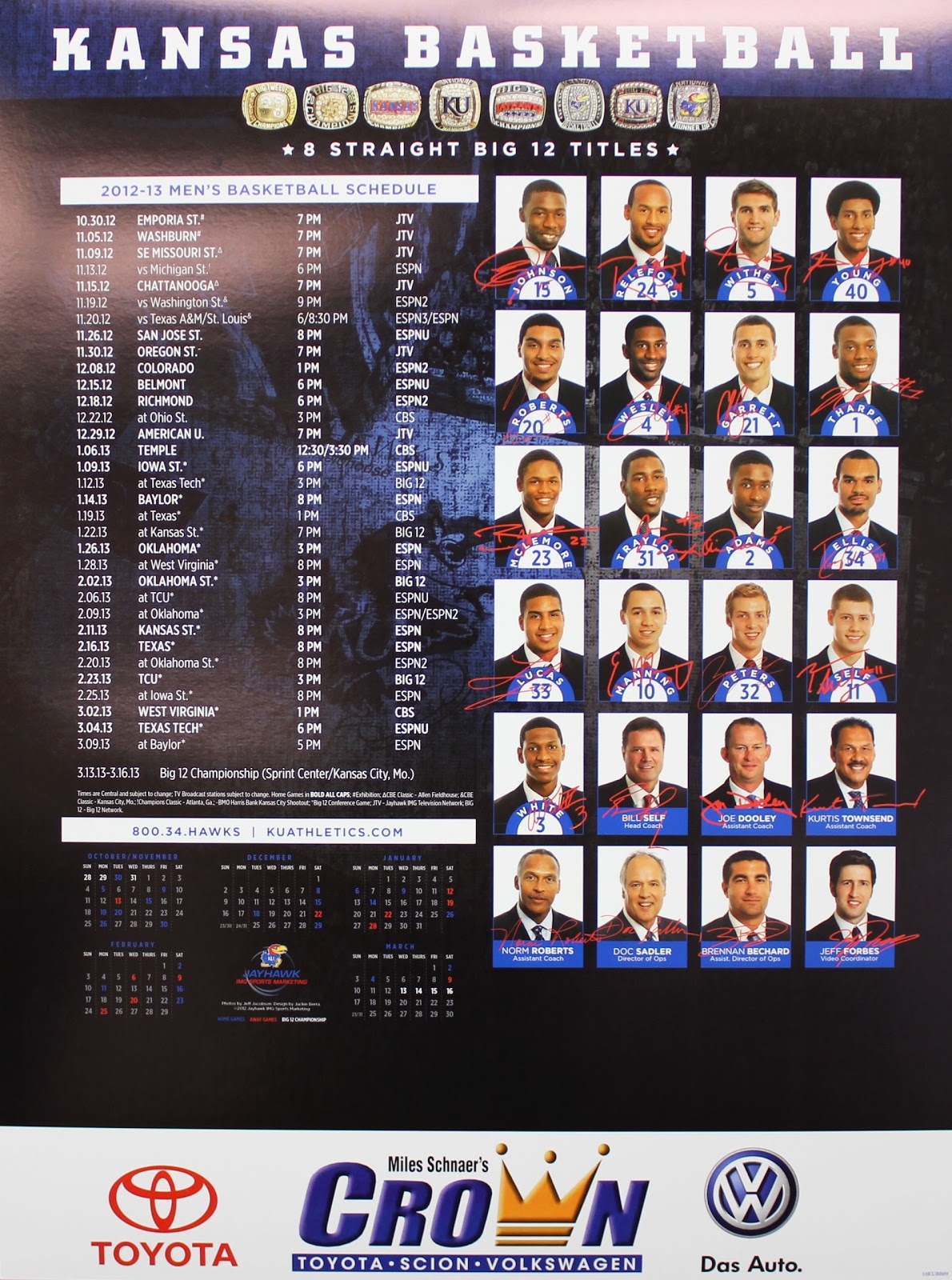 Printable Ku Basketball Schedule