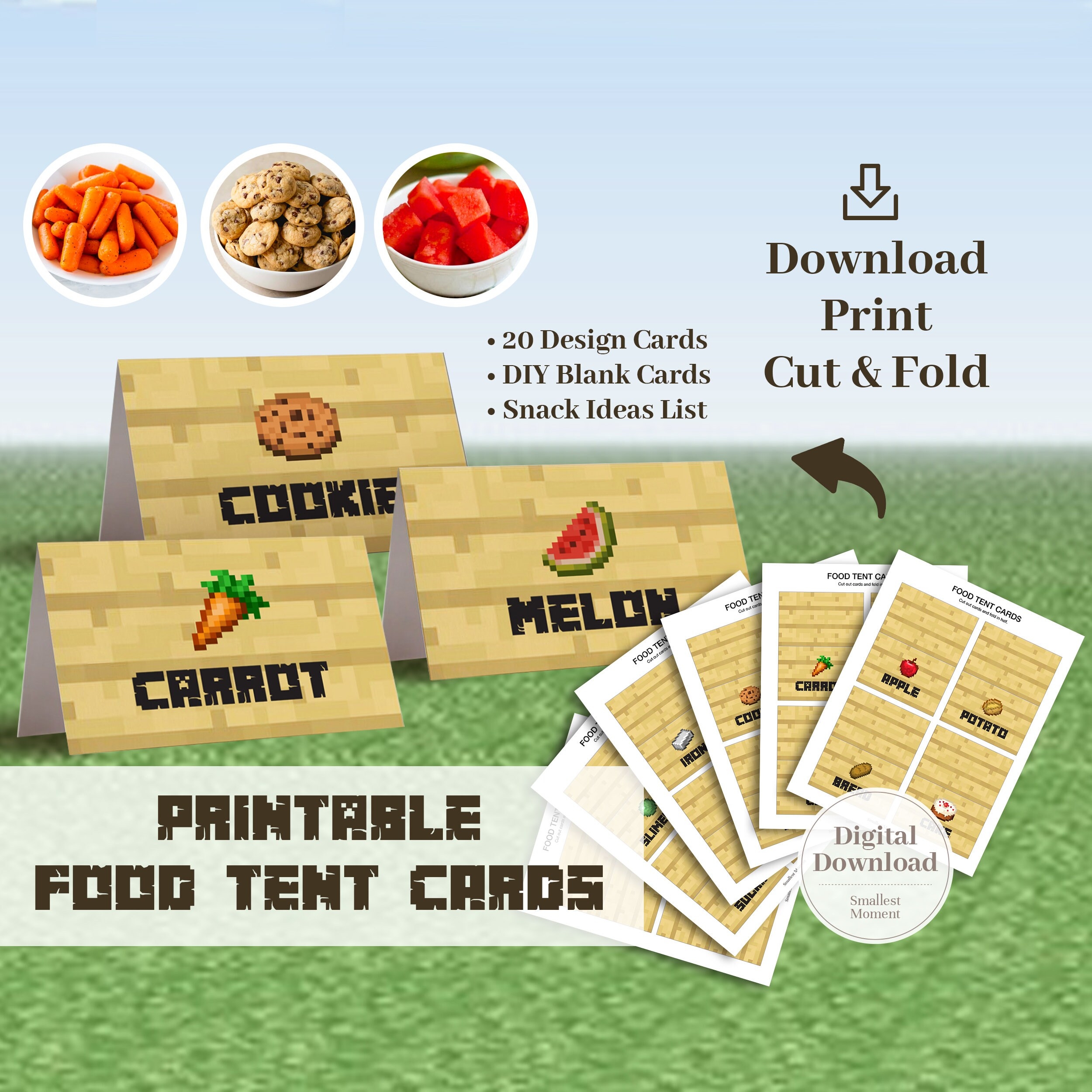 Printable Minecraft A Balanced Diet List