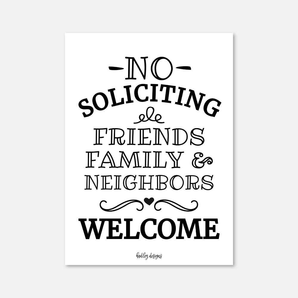 Free No Soliciting Sign Funny Printable