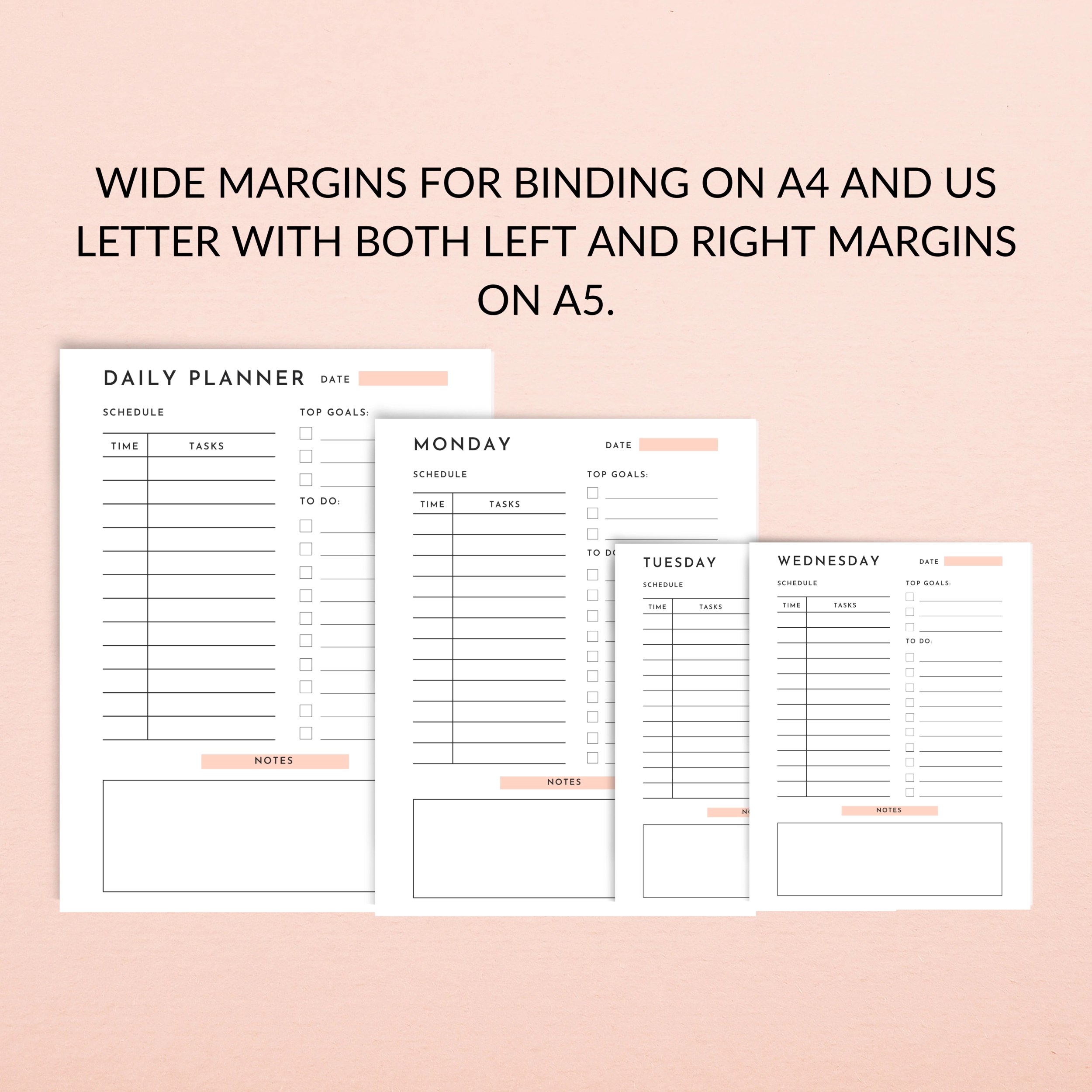 Margins On Planner Printables Margins On Planner Printables