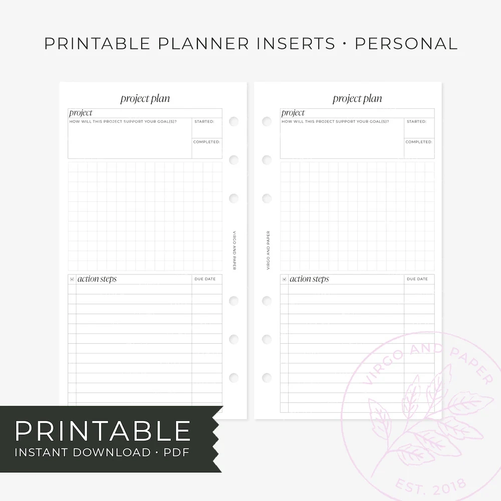 Project Schedule Printable Insert Project Schedule Printable Insert