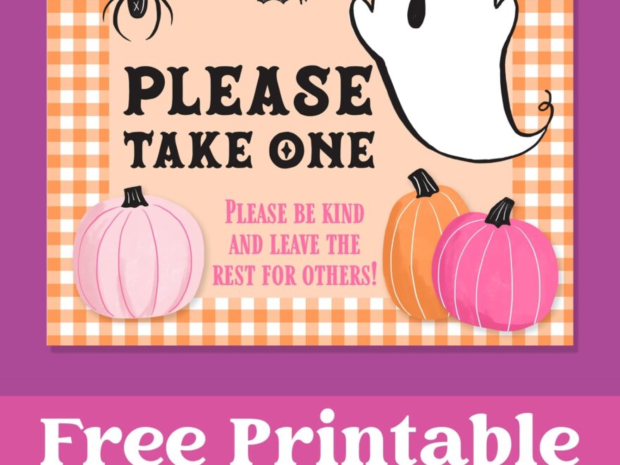 Printable Please Take One Halloween Sign Happiness Is Homemade