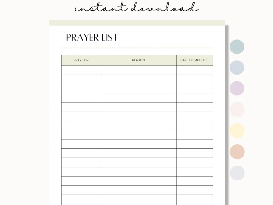Printable Prayer Log Prayer List Prayer Journal Church Prayer Request Tracker Small Group Prayer Request Journal Weekly Prayer Sheet Etsy