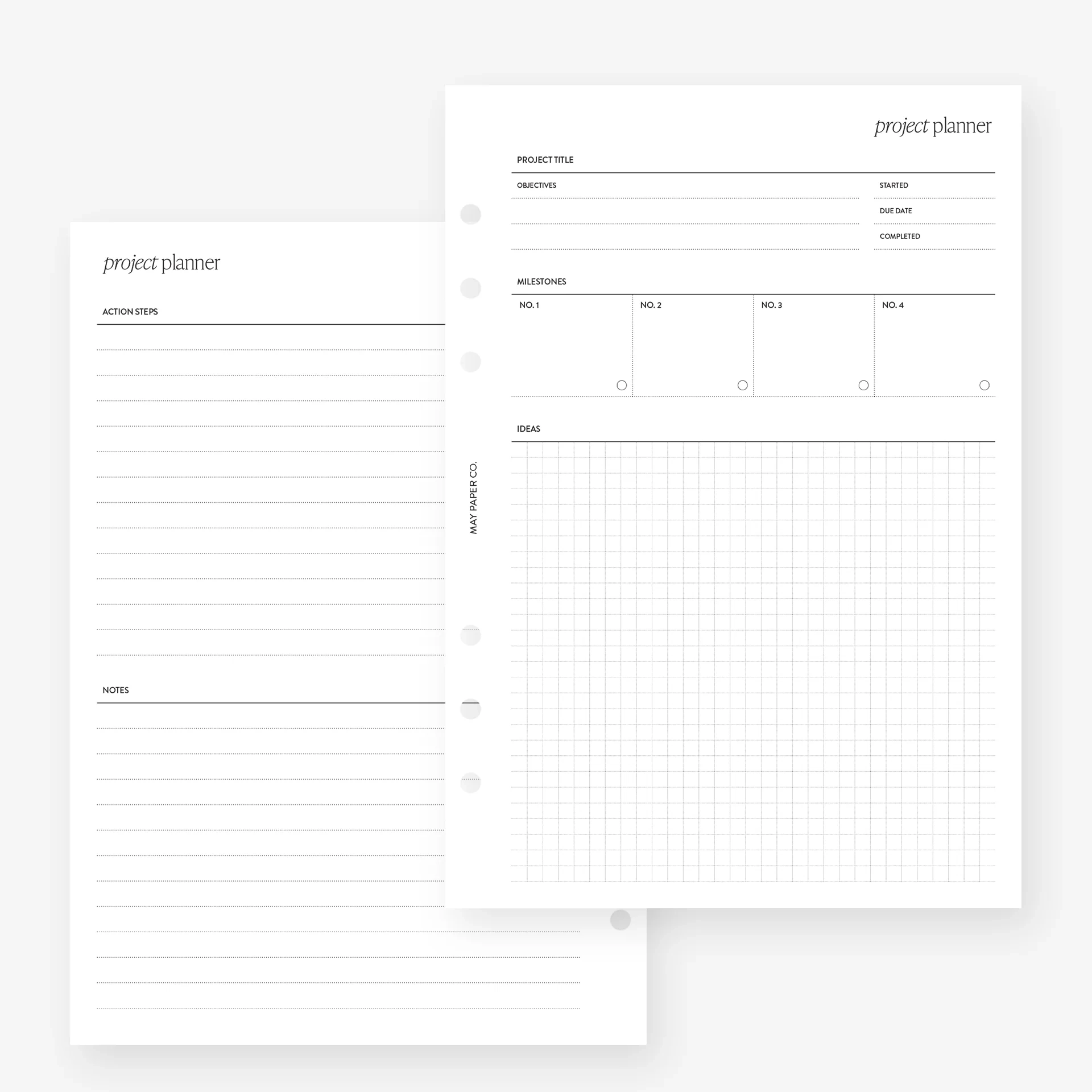 PRINTABLE Project Planner MAY PAPER CO PRINTABLE Project Planner MAY PAPER CO