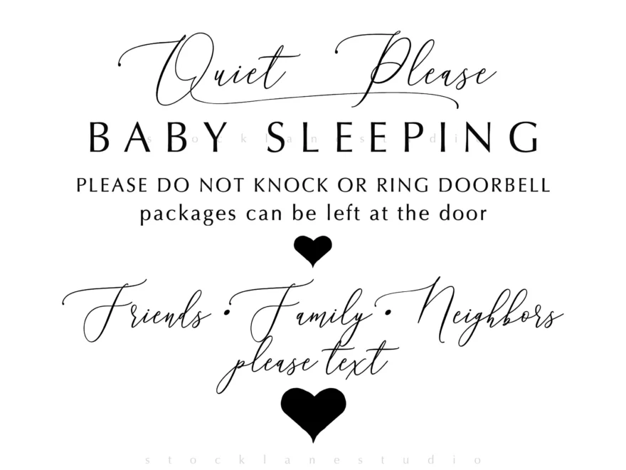 Printable Quiet Please Baby Sleeping Do Not Knock Or Ring Doorbell Baby Shower Gift Nursery Door Sign Jpg Pdf 5x7 To 14x18 And 18x24 Etsy Sweden