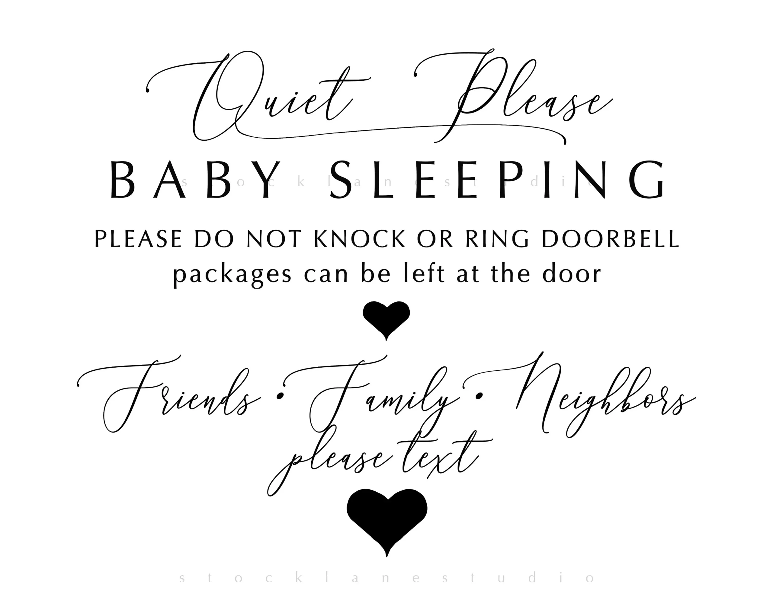 Printable Quiet Please Baby Sleeping Do Not Knock Or Ring Doorbell Baby Shower Gift Nursery Door Sign Jpg Pdf 5x7 To 14x18 And 18x24 Etsy Sweden