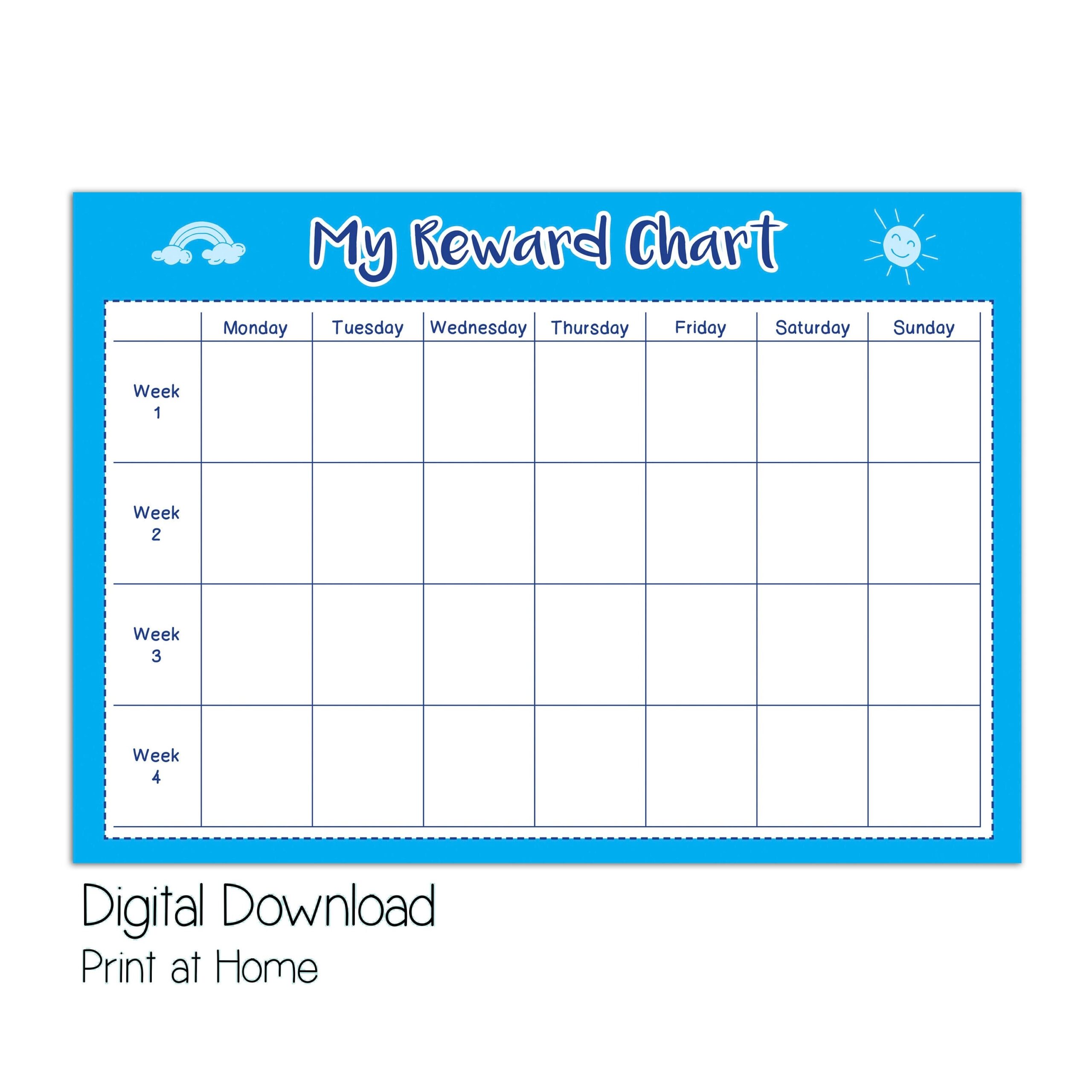 Boy Reward Chart Printable
