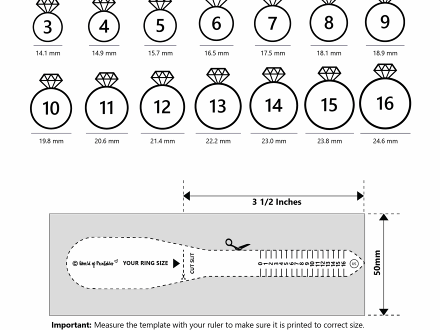Printable Ring Size Chart Find Your Ring Size Easy World Of Printables