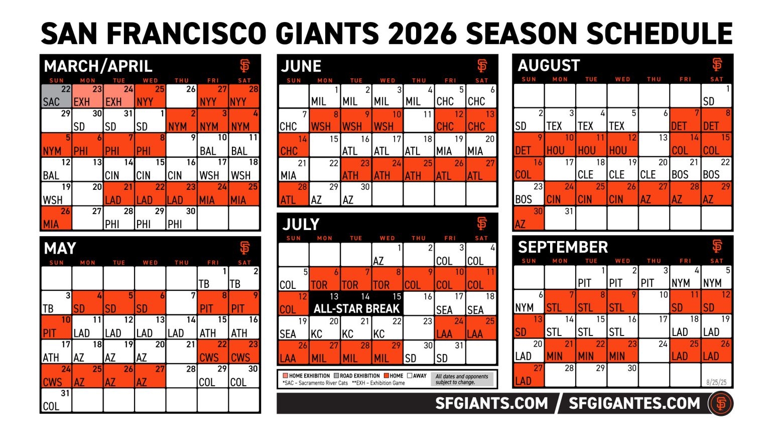 Printable Schedule 2026 San Francisco Giants Printable Schedule 2026 San Francisco Giants