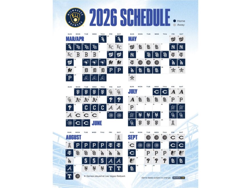 Printable Schedule Milwaukee Brewers