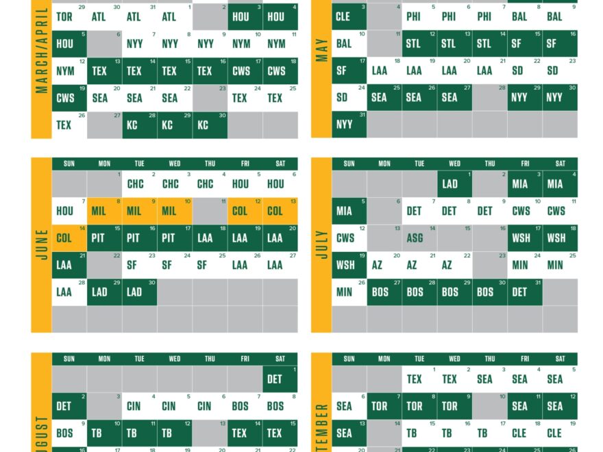 Printable Schedules Athletics