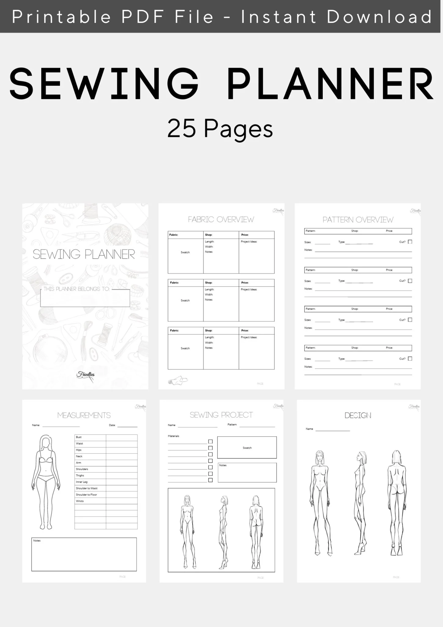 Printable Sewing Planner For Students Or Business Owners