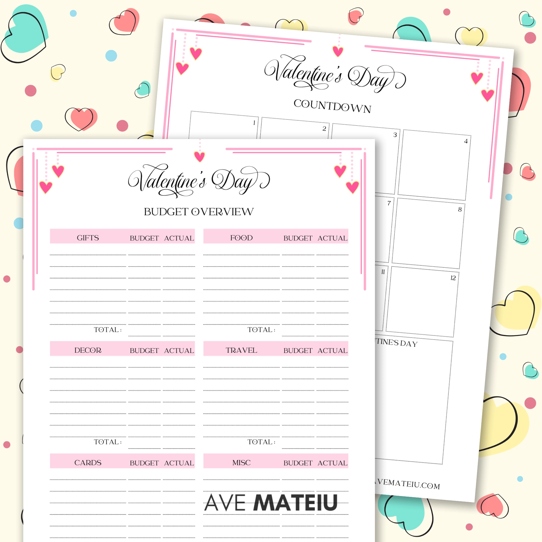 Printable Valentine s Day Party Planner Ave Mateiu