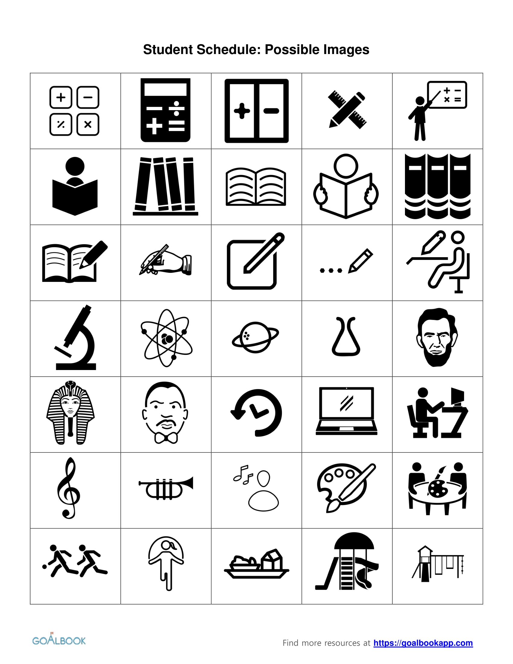 Printable Visual Schedule Icons Printable Party Favors