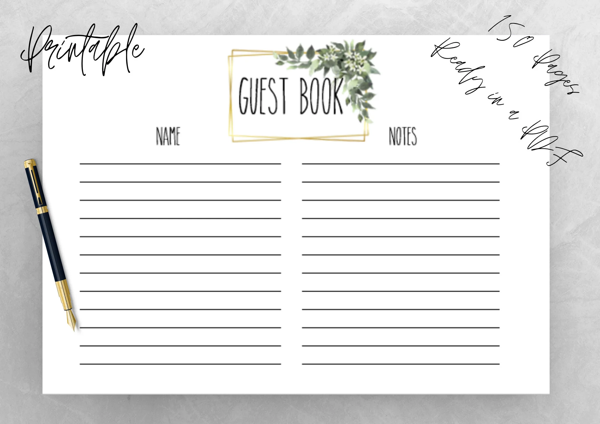 Printable Guest Book Sheets Printable Guest Book Sheets