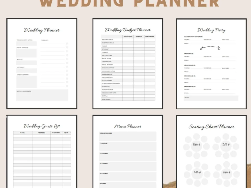 Printable Wedding Planner Kit For Organizing Your Dream Wedding Etsy