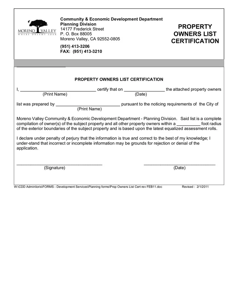 Printable List Of Property Owners Printable List Of Property Owners