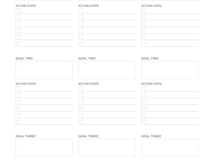 Quarterly Goals Neat And Tidy Design