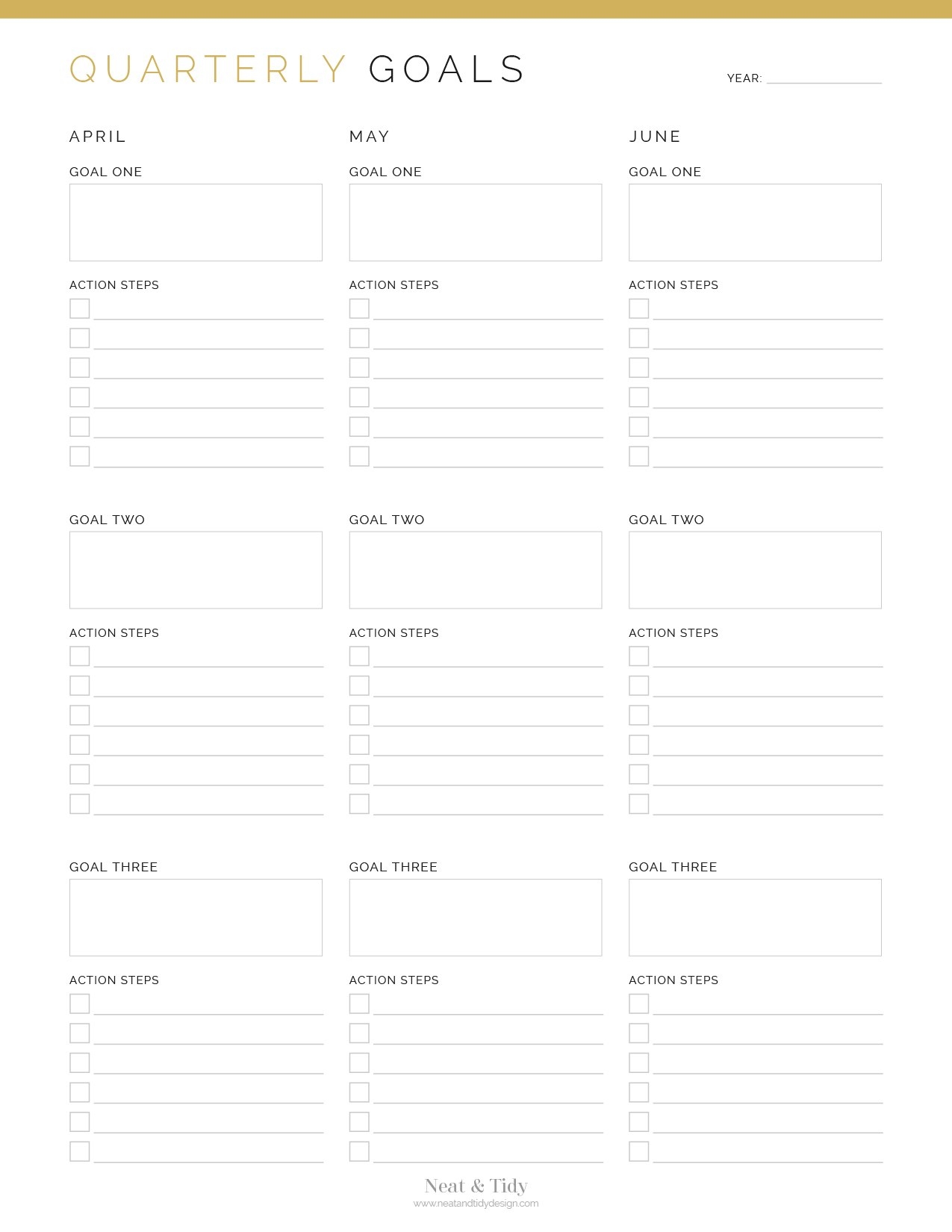 Quarterly Goals Neat And Tidy Design Quarterly Goals Neat And Tidy Design