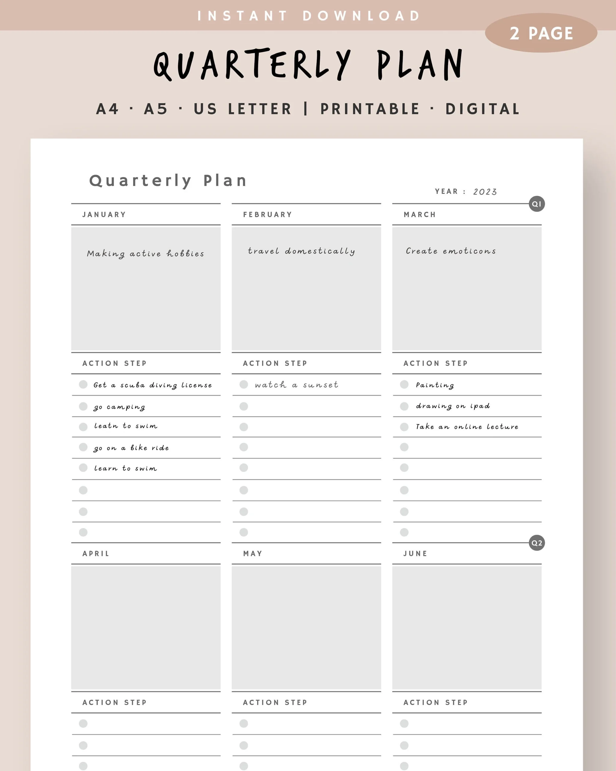 Quarterly Planner Printable Yearly Goal Setting 3 Month Goal Organizer Goal Planner Template Instant Download A4 A5 US Letter PDF Etsy Quarterly Planner Printable Yearly Goal Setting 3 Month Goal Organizer Goal Planner Template Instant Download A4 A5 US Letter PDF Etsy