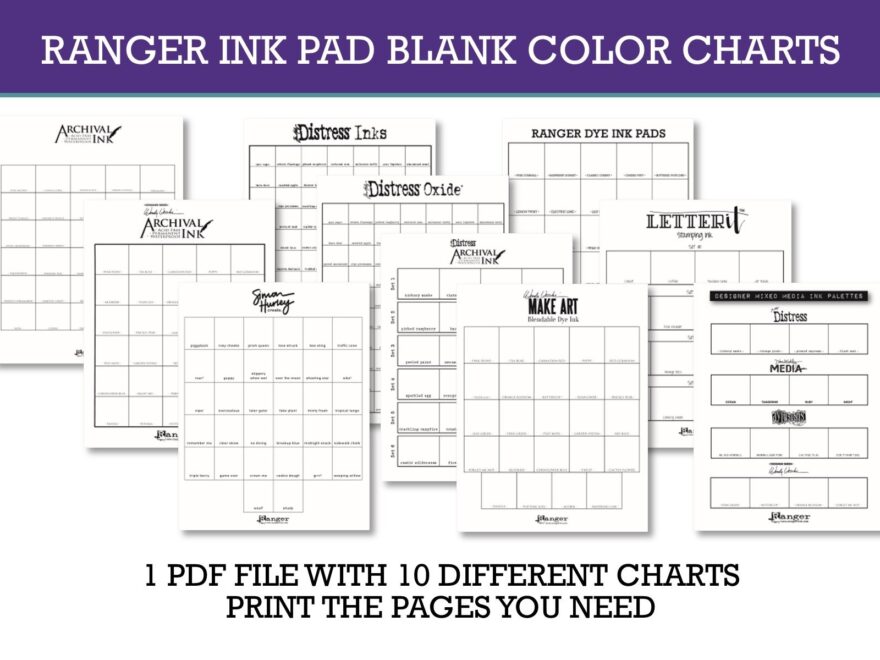 Ranger Ink Pad Blank Color Charts FREE DOWNLOAD