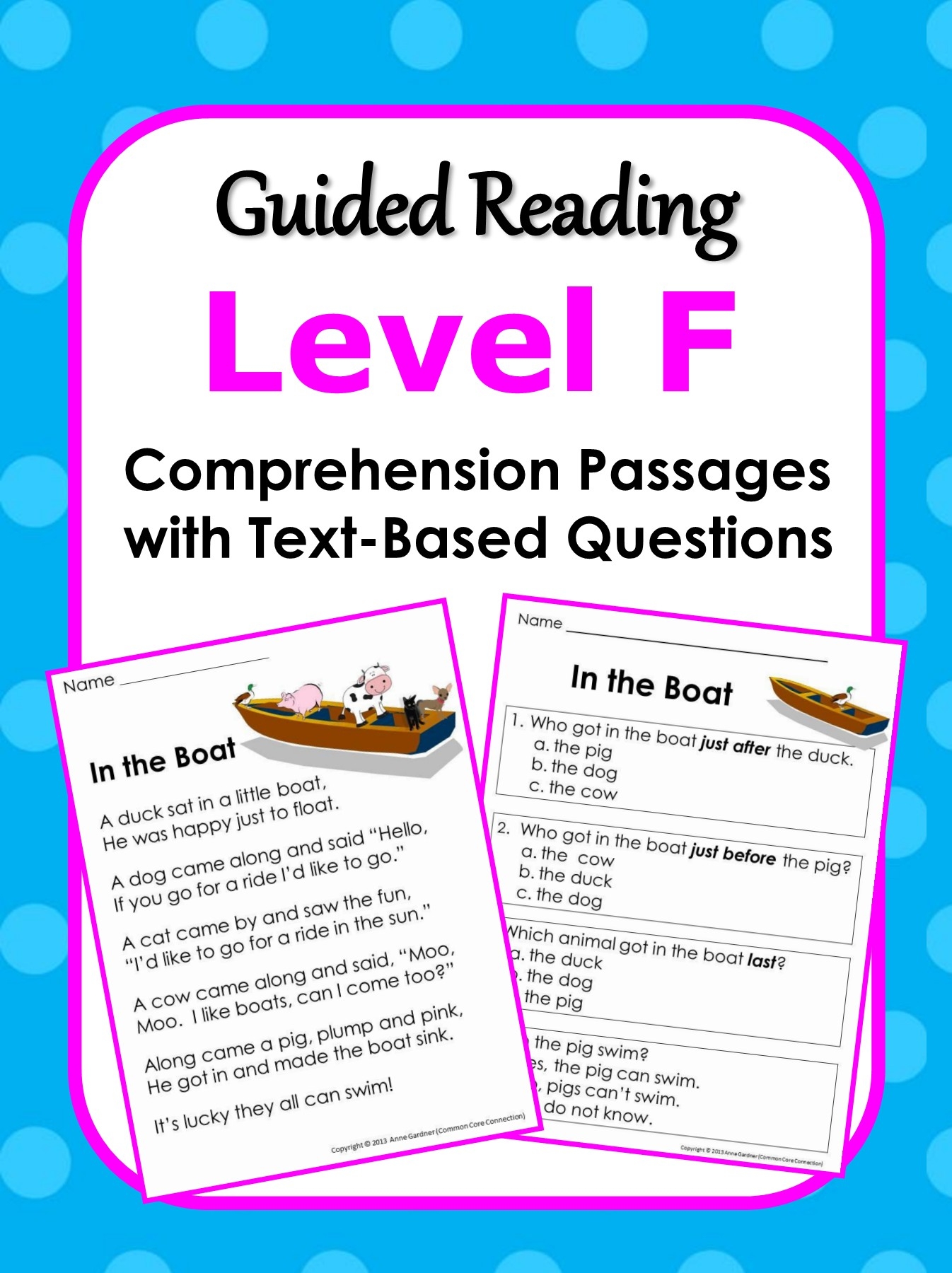 Free Guided Reading Level F Printable