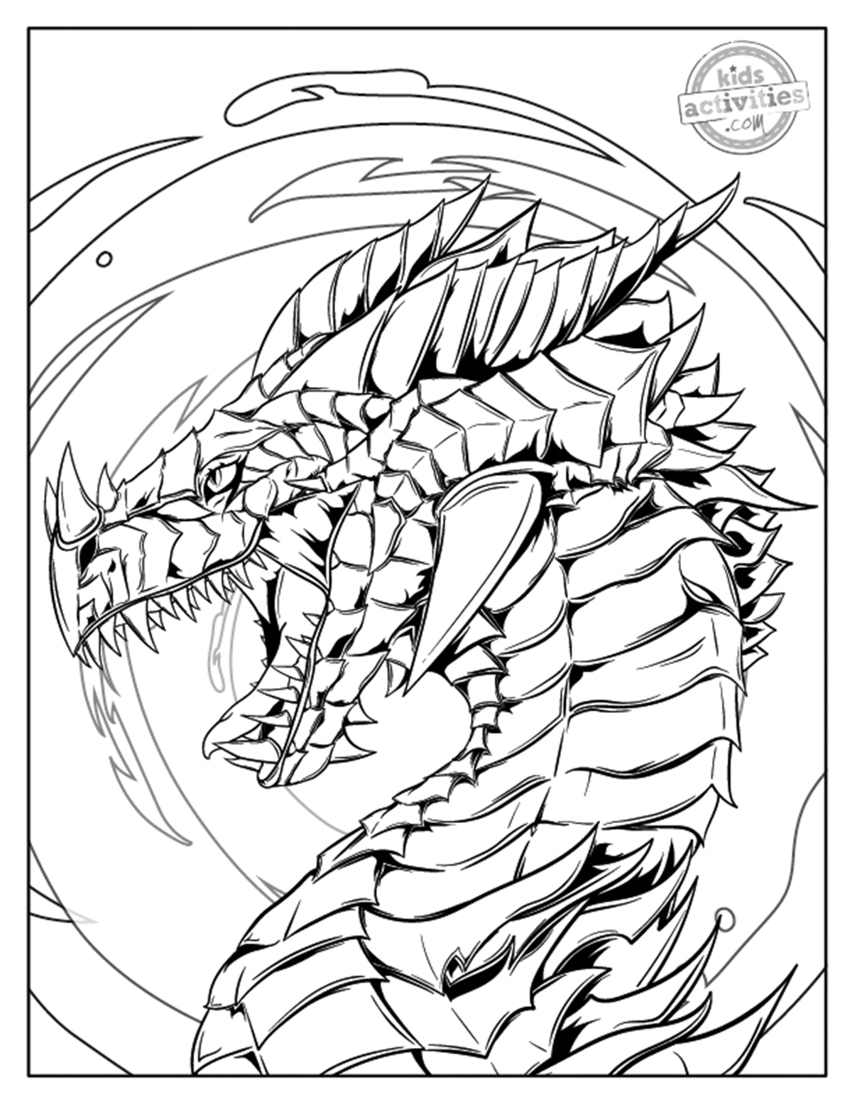 Realistic Dragon Coloring Pages Kids Activities Blog