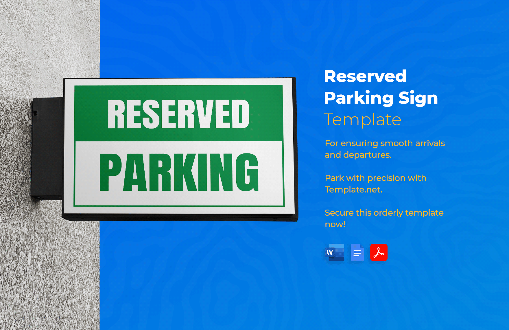 Reserved Parking Sign Template In PDF Word Google Docs Download Template