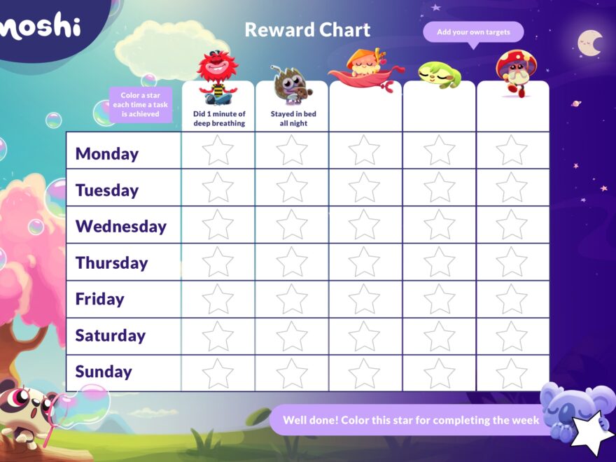Reward Chart For Kids Free Printable Template Mosh