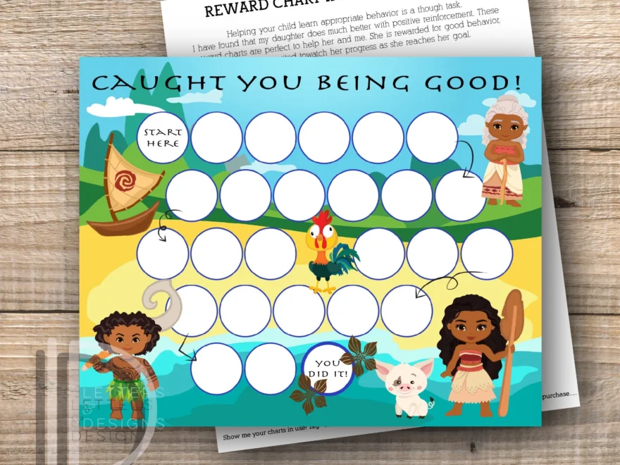 Reward Chart Moana Reward Chart Printable Instant Download Printable Etsy