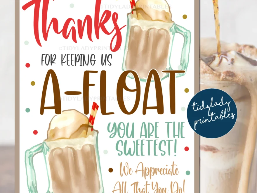 Root Beer Float Staff Appreciation Thank You Printable Sign TidyLady Printables