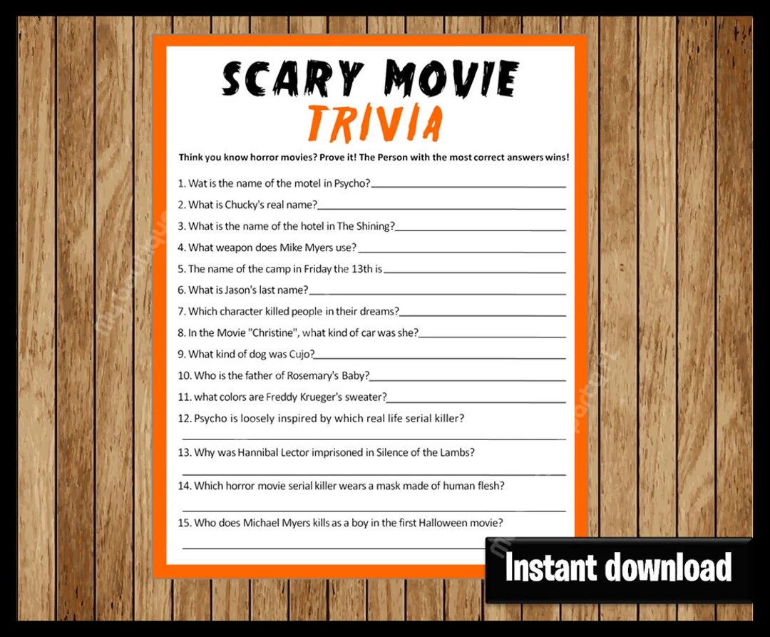 Name The Horror Movie Quiz Printable Name The Horror Movie Quiz Printable