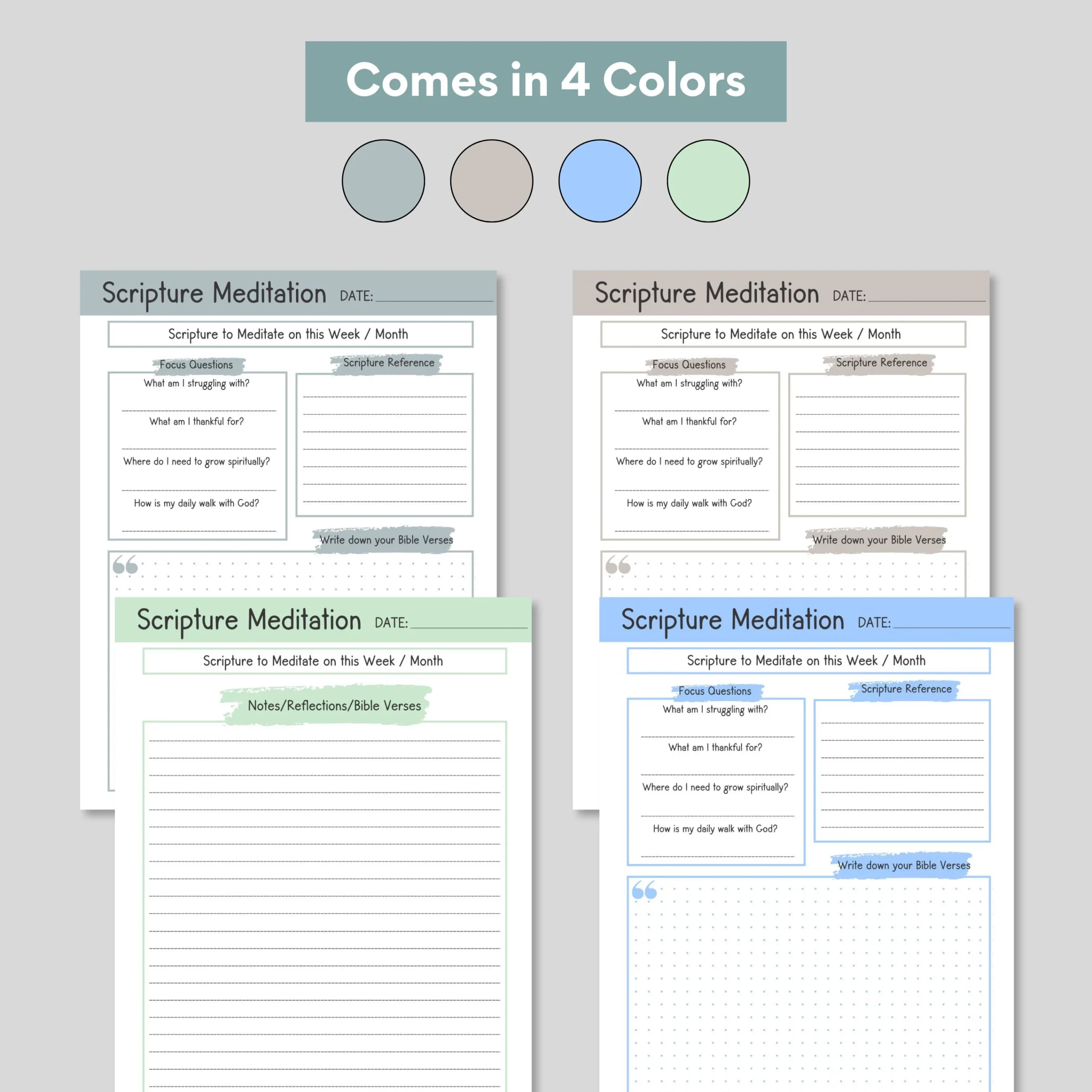 Printable Scripture Meditation Sheet Printable Scripture Meditation Sheet