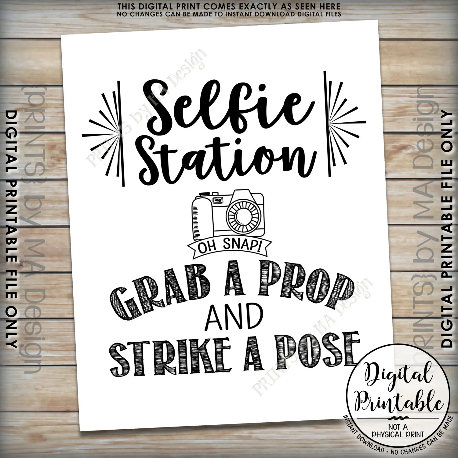 Selfie Props Selfie Printable Sign Selfie Props Selfie Printable Sign