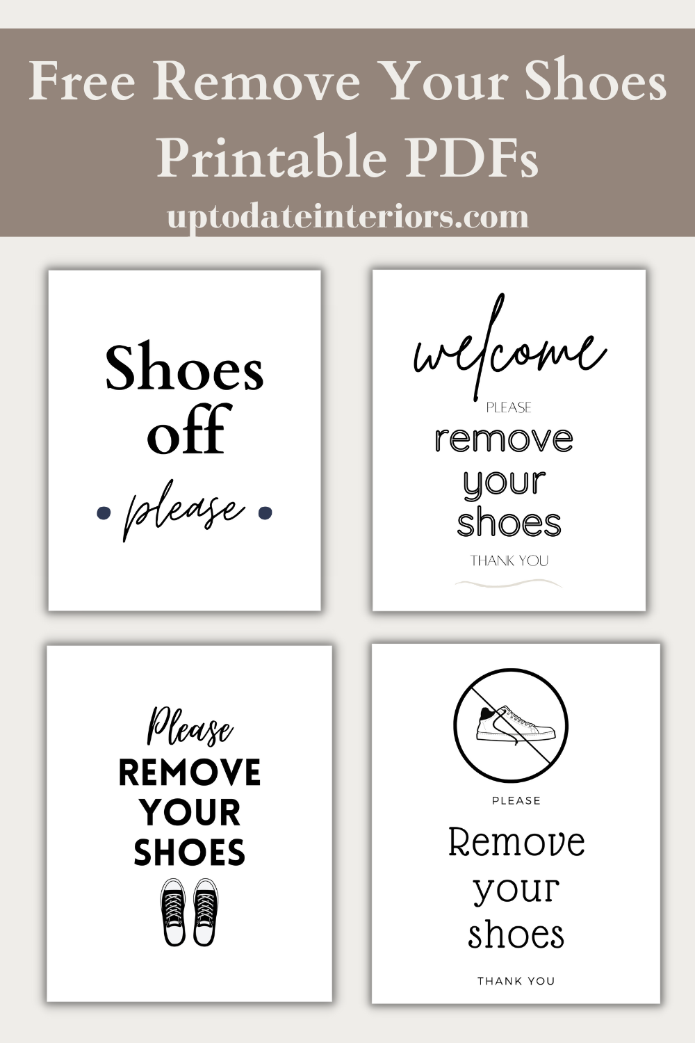 Simplistic And Modern Free Printable Shoes Off Signs  Simplistic And Modern Free Printable Shoes Off Signs