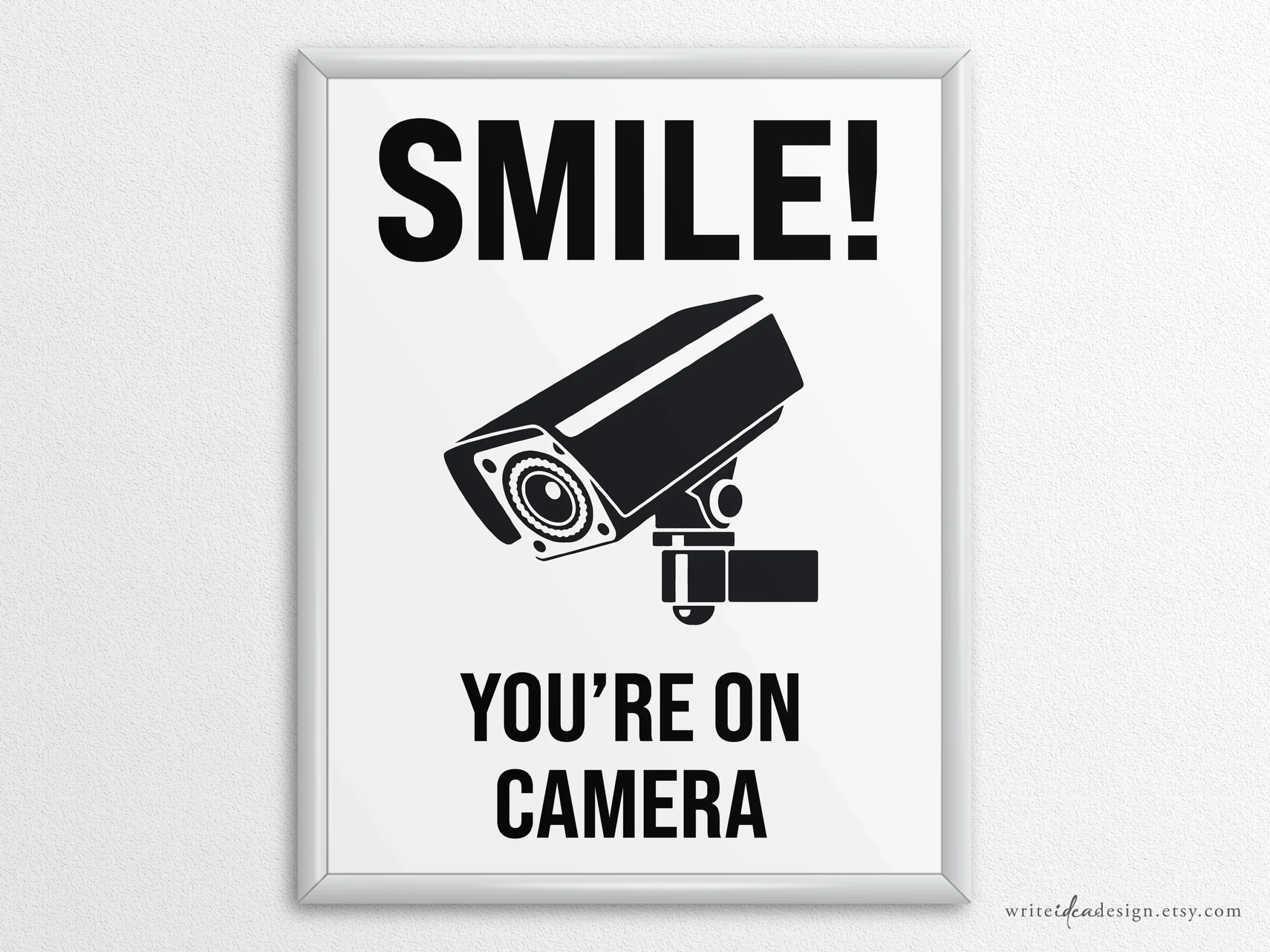 Smile You re On Camera Sign Printable Security Poster PDF Etsy