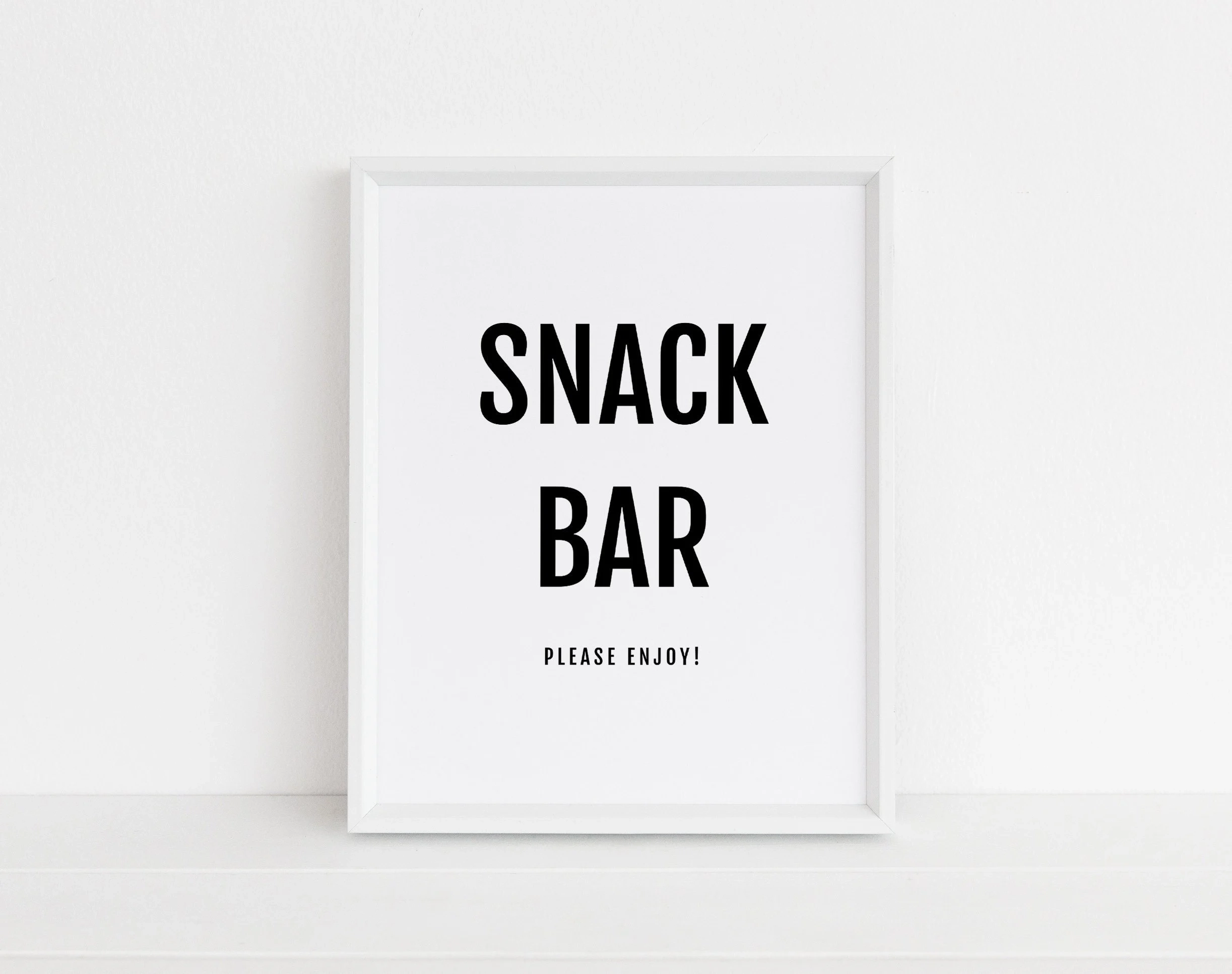 Snack Bar Printable Sign Snack Bar Printable Sign