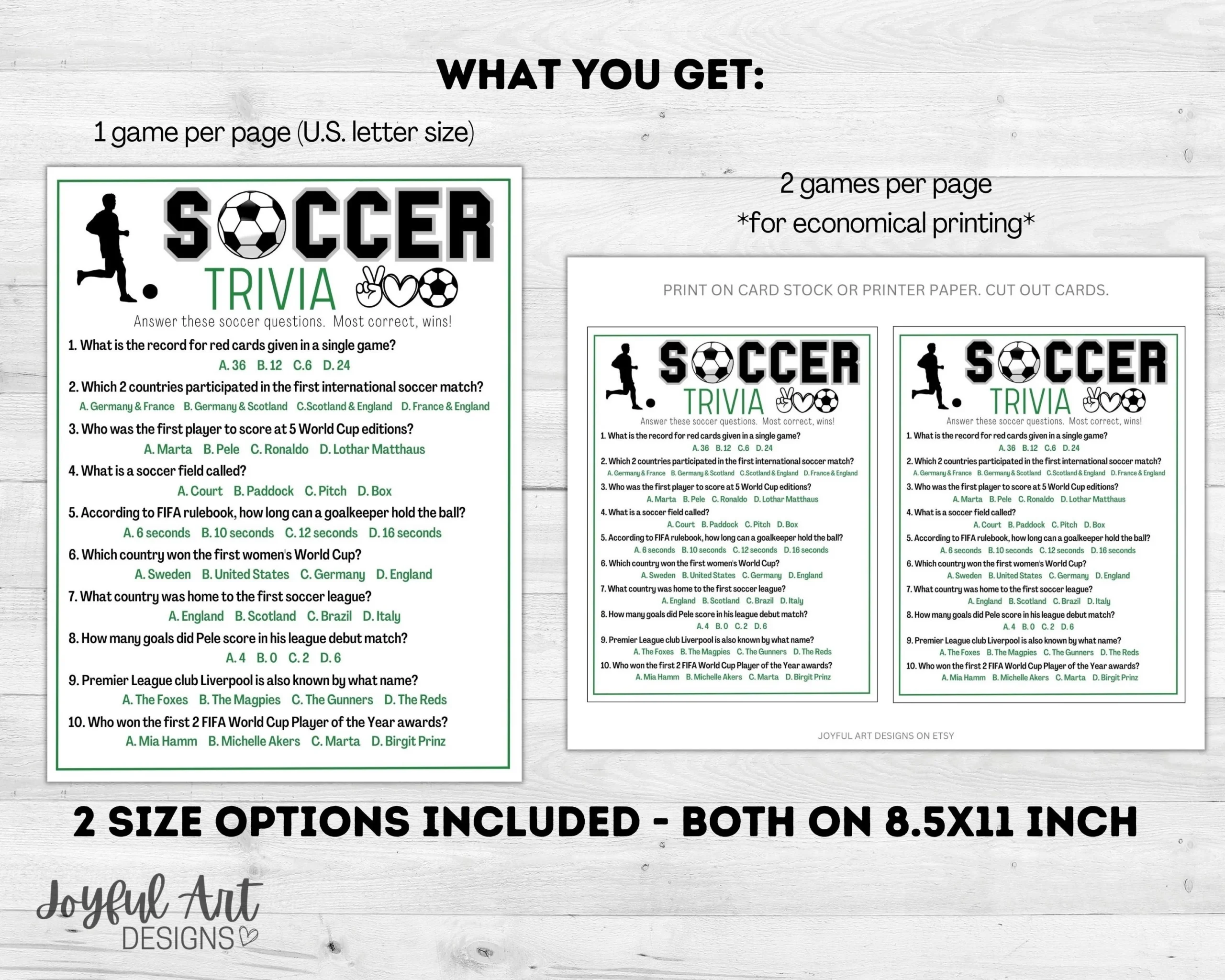 Soccer Rules Quiz Printable Soccer Rules Quiz Printable