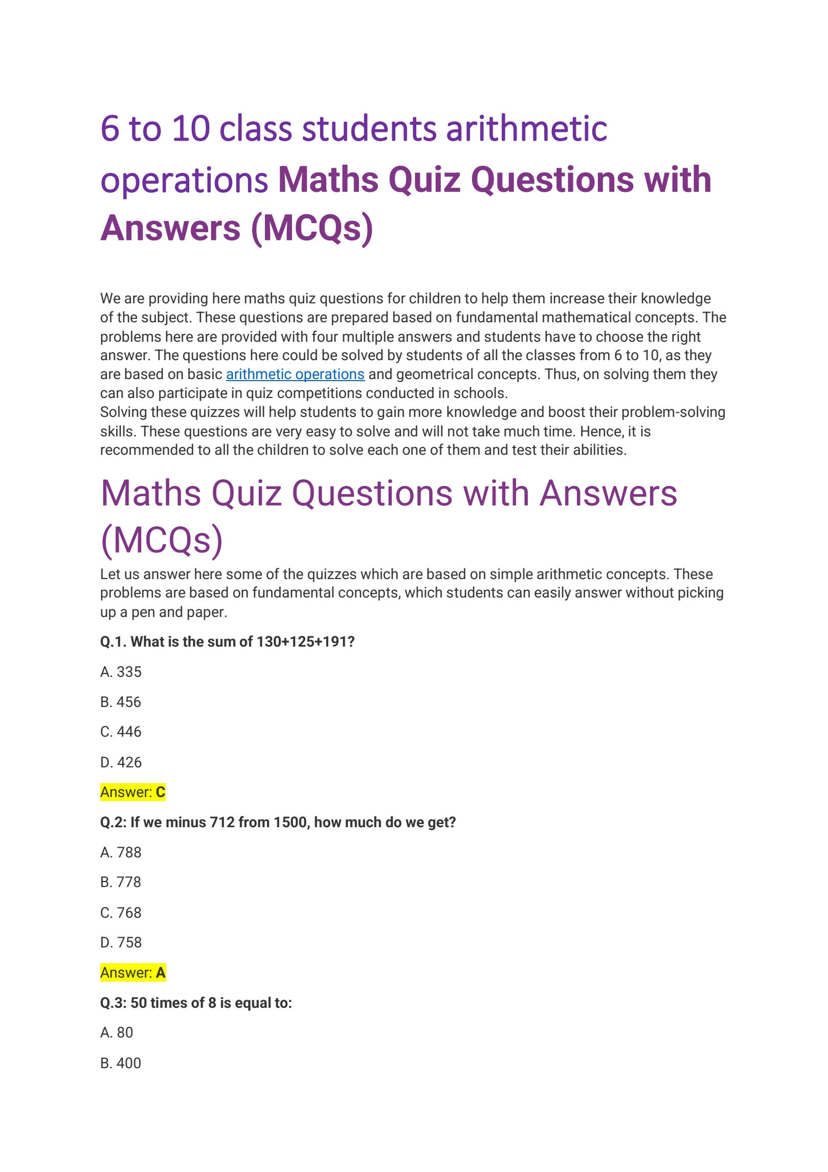 Reading Ritin And Rithmetic Printable Quiz Reading Ritin And Rithmetic Printable Quiz