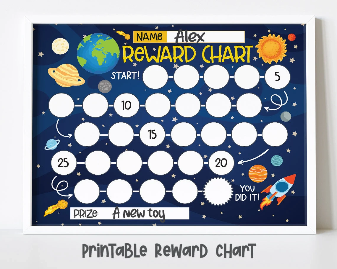 Reward Chart Printable With 5 Spaces