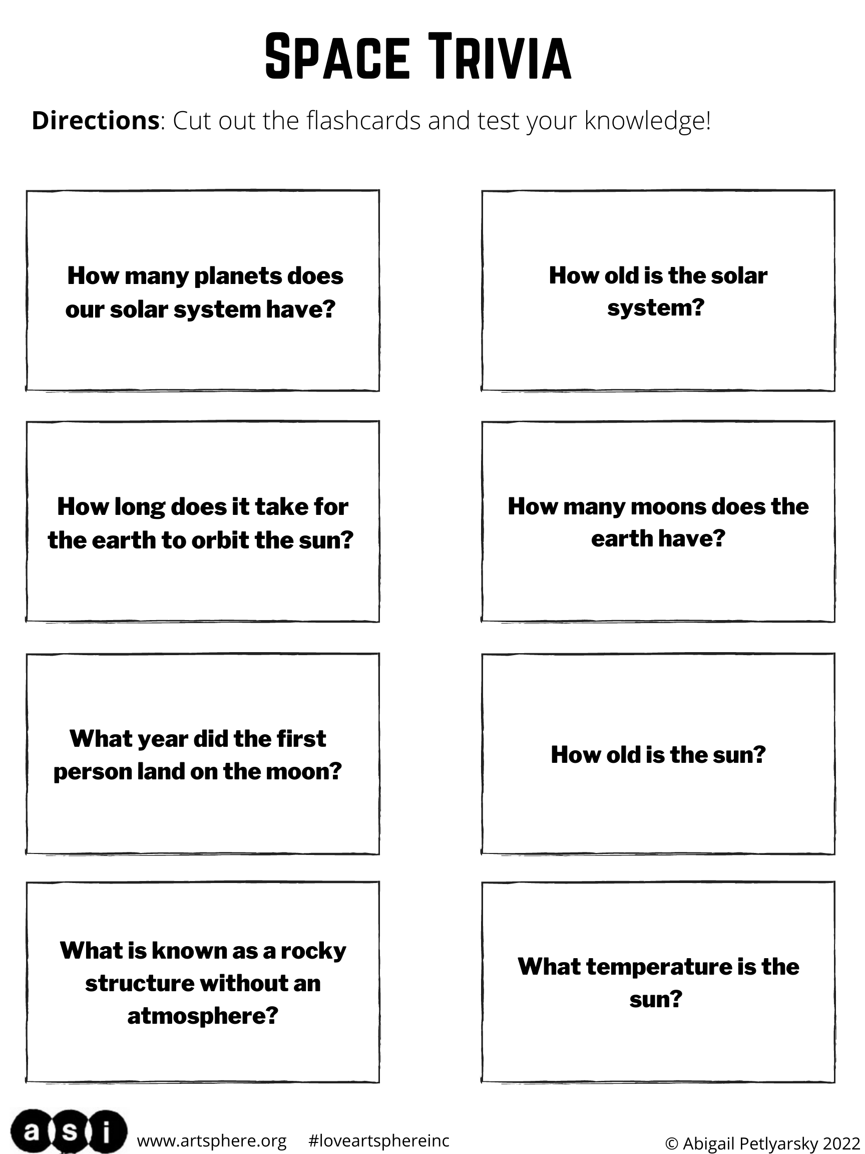 SPACE TRIVIA Art Sphere Inc  SPACE TRIVIA Art Sphere Inc