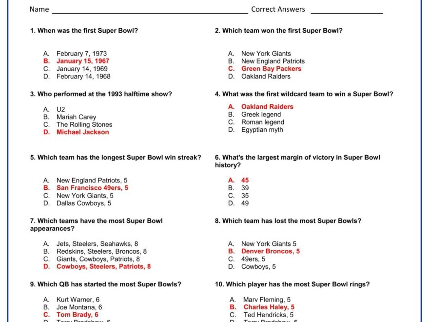 Sports Trivia Worksheet 6 Free PDF Printables Printablee Worksheets Library