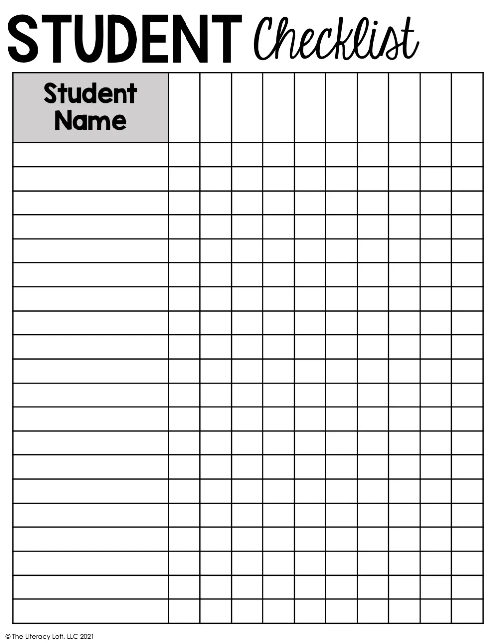 Stay Organized Checklists The Literacy Loft
