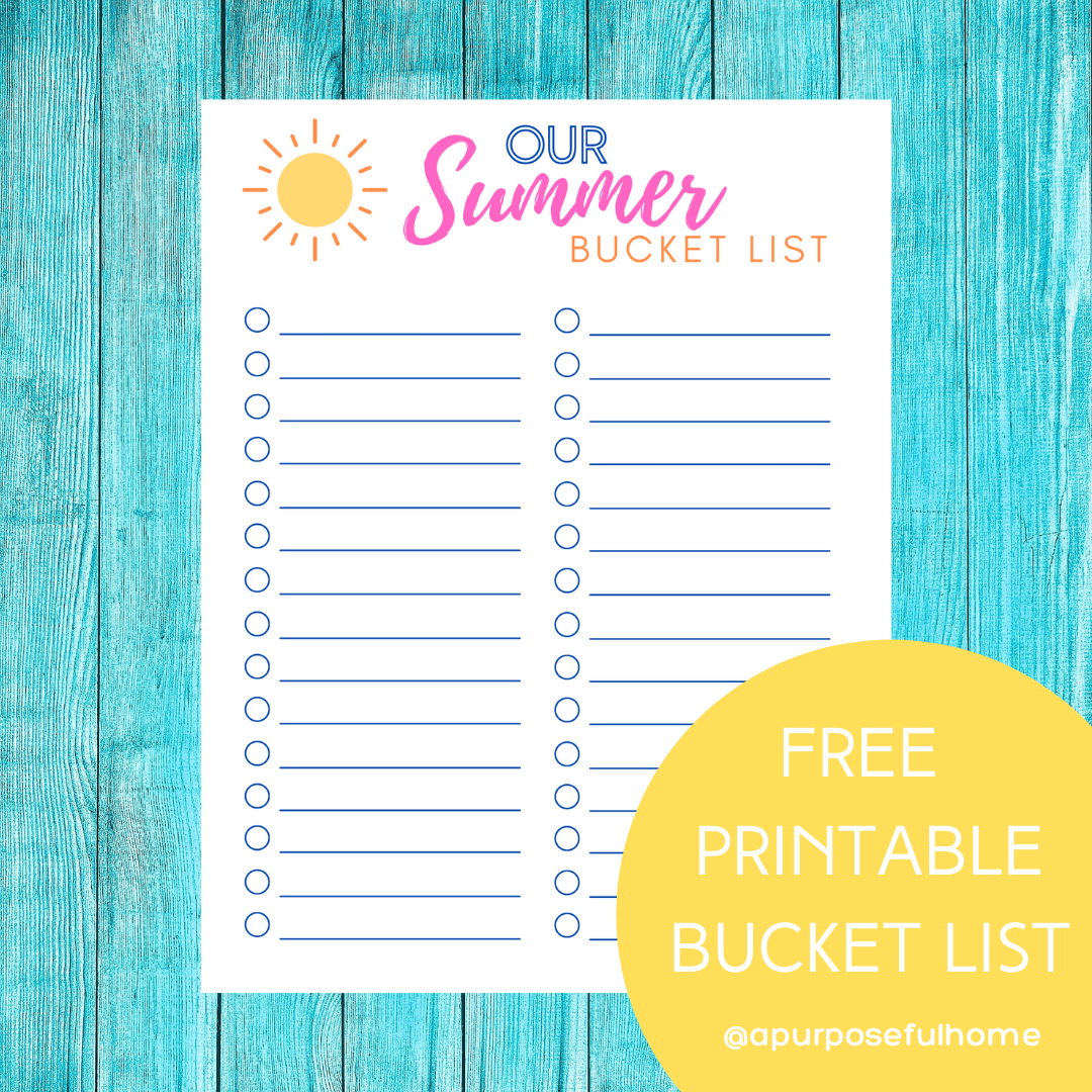 Summer Bucket List Free Blank Printable A Purposeful Home Summer Bucket List Free Blank Printable A Purposeful Home