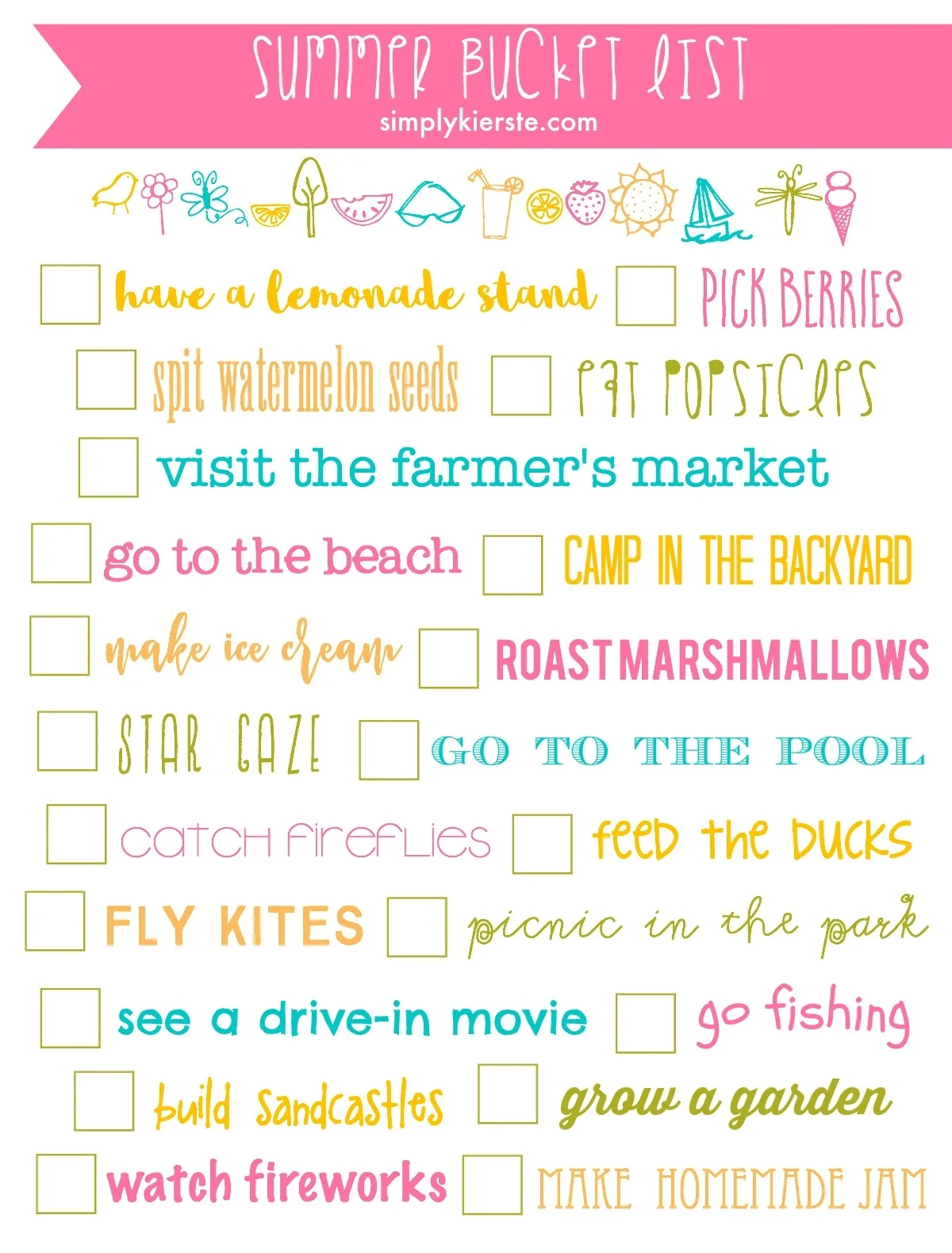 Summer Bucket List Printable Old Salt Farm Summer Bucket List Printable Old Salt Farm
