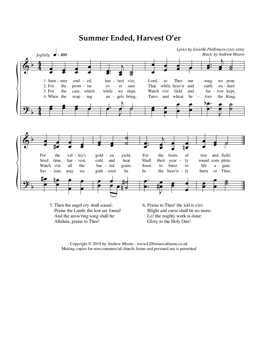 Harvest Home Free Printable Sheet Music Harvest Home Free Printable Sheet Music