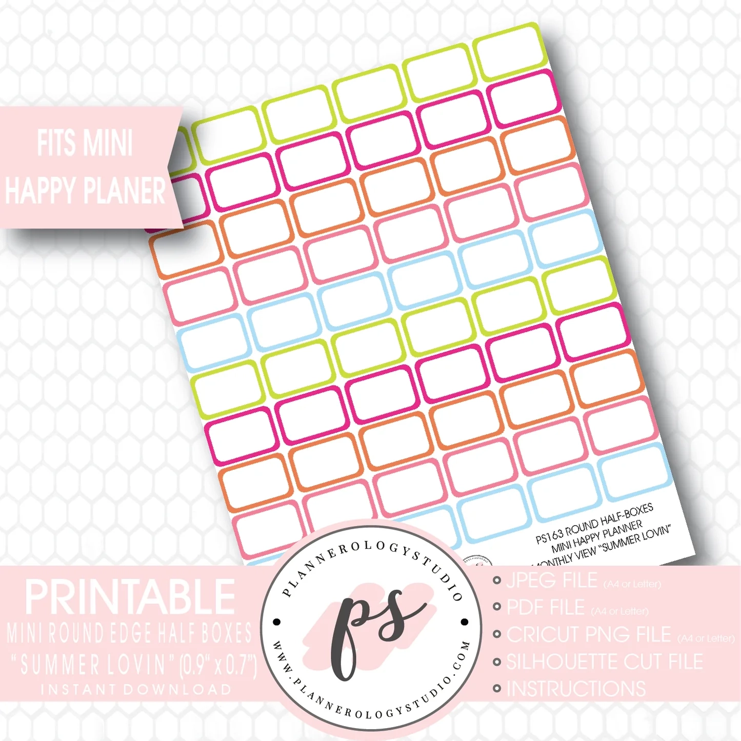 Summer Lovin Mini Round Edge Half Boxes Printable Planner Stickers Plannerologystudio Summer Lovin Mini Round Edge Half Boxes Printable Planner Stickers Plannerologystudio