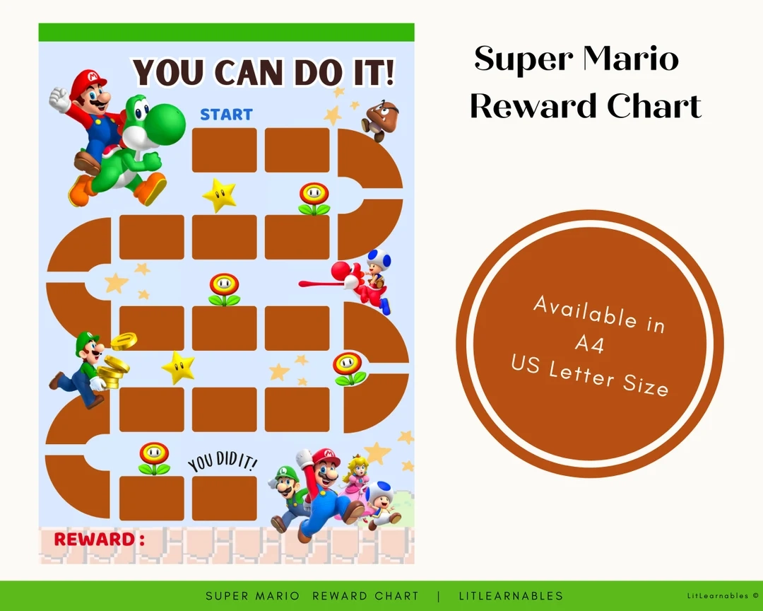 Behavior Reward Chart Printable Mario