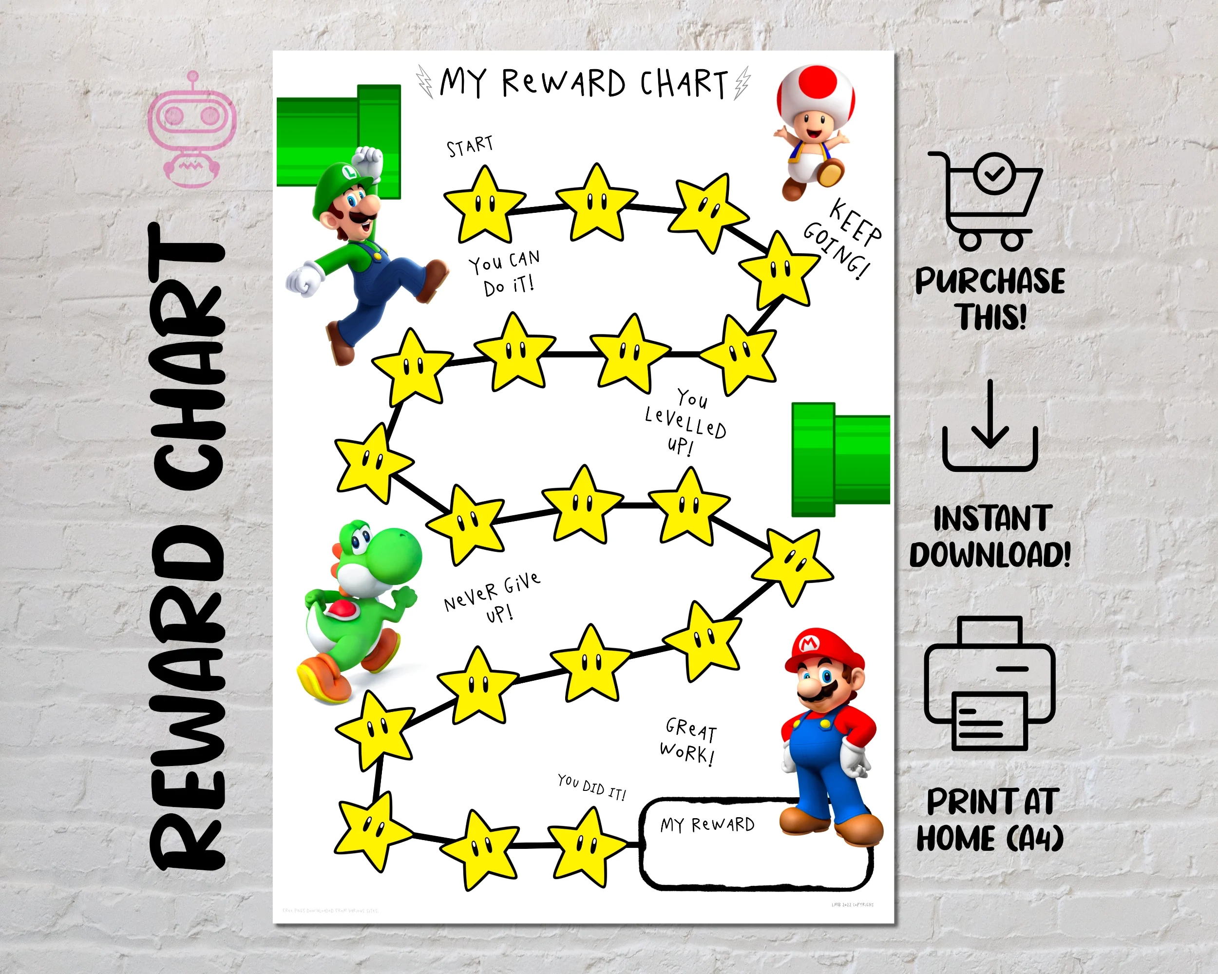 Mario Reward Chart Printable Mario Reward Chart Printable