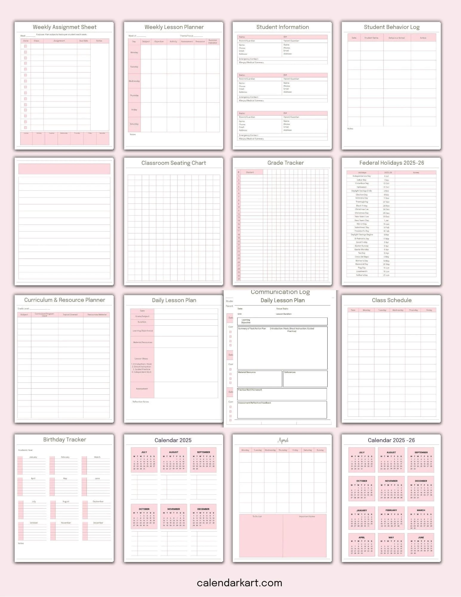 Printable Teacher Planner 2026